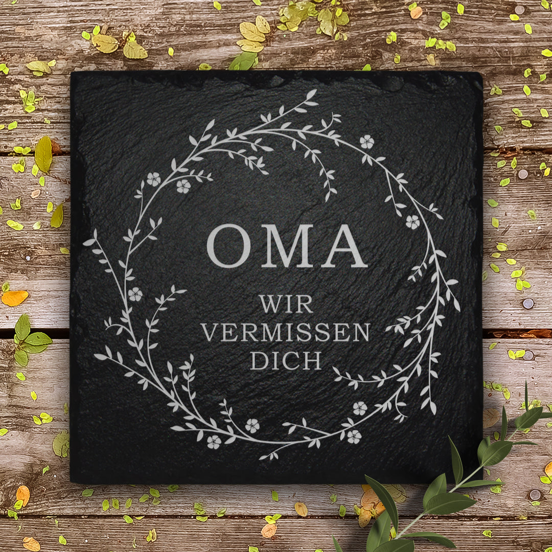 Grabschmuck Oma aus Schiefer von MEMORIAM. 