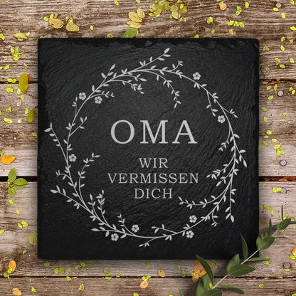 Grabschmuck Oma aus Schiefer von MEMORIAM. 