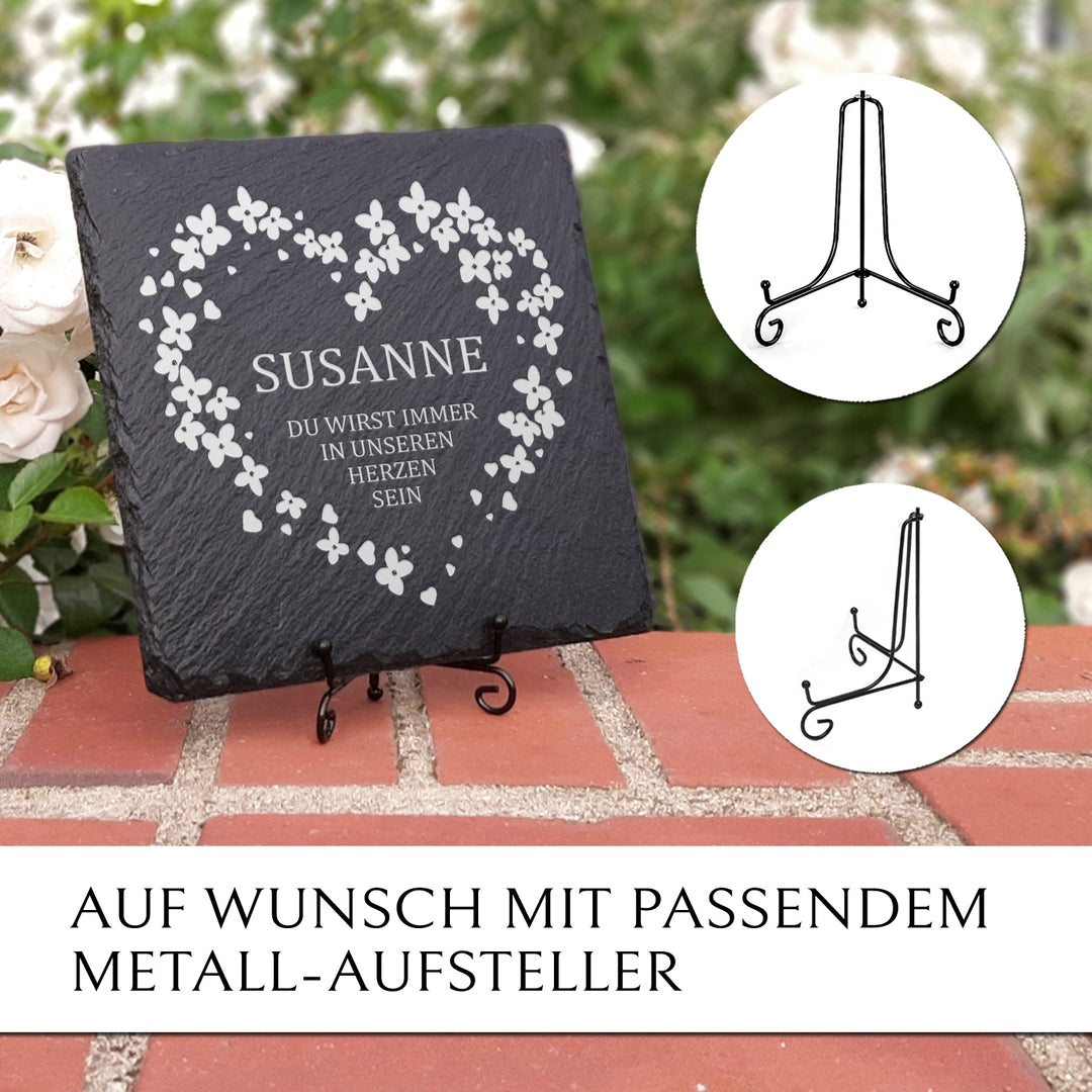 Grabschmuck mit Name zur Beerdigung an Erd- und Urnengrab | MEMORIAM.