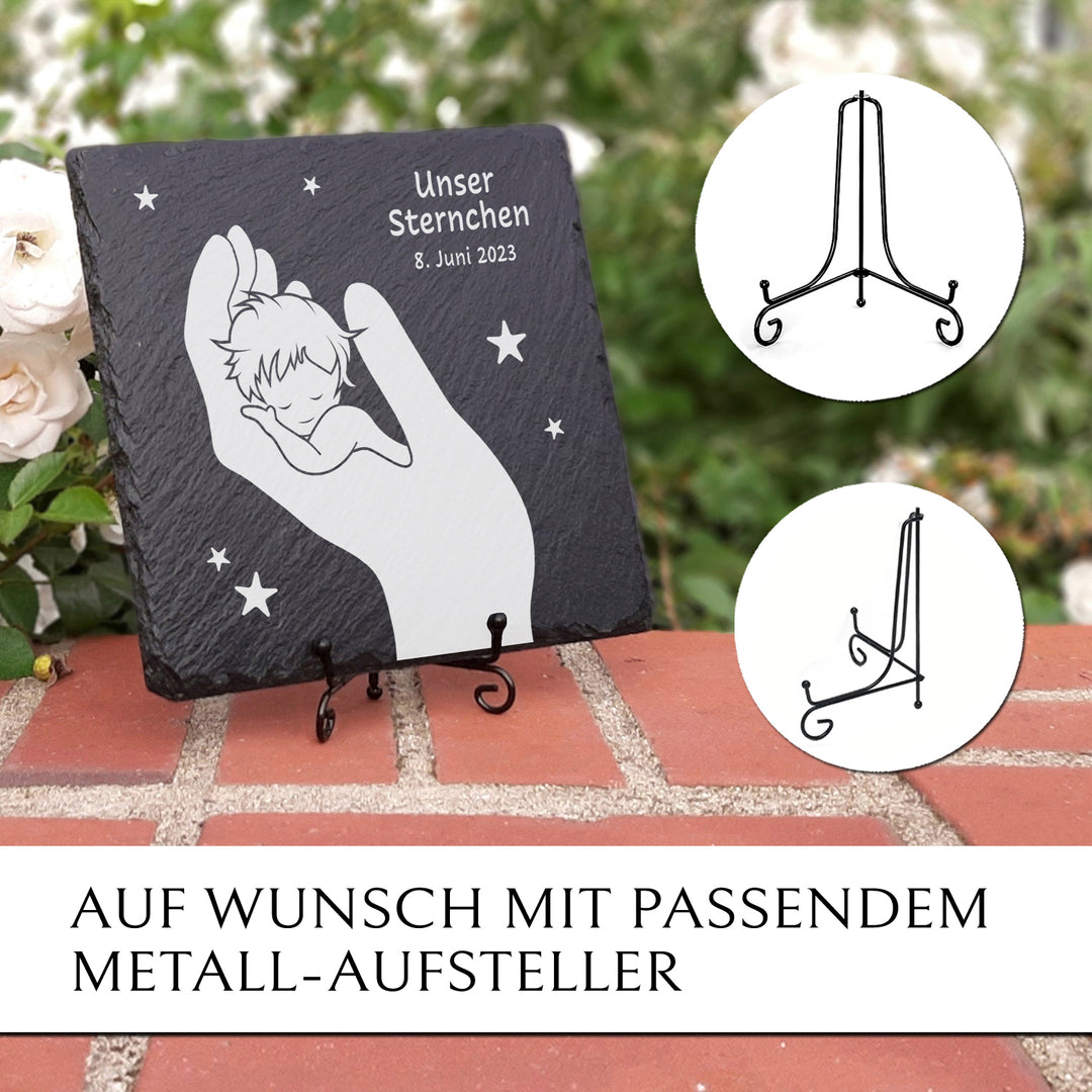 Sternenkind Grab Gedenktafel inkl. Beschriftung von MEMORIAM.
