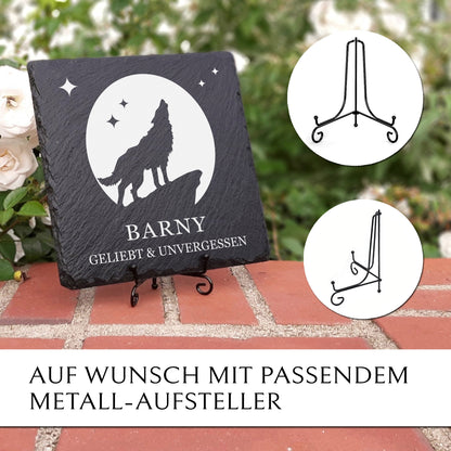 Günstiger Hunde-Grabstein aus Schiefer von MEMORIAM.