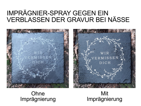 Laden Sie das Bild in den Galerie-Viewer, Imprägnierung zum Schutz von Schiefer Grabplatten und Gedenktafel von Memoriam.
