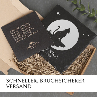 Günstiger Katzengrabstein inkl. Gravur & Beschriftung online kaufen mit MEMORIAM Gedenktafeln.