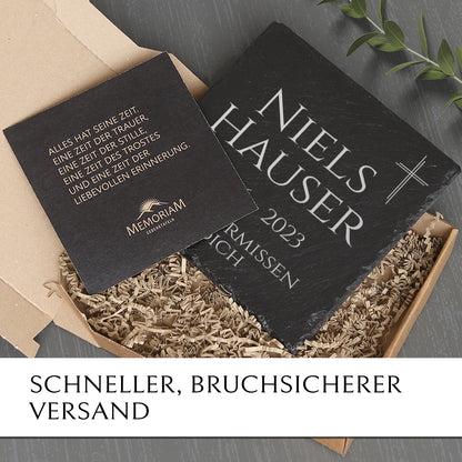 Liegeplatte Erd- & Urnengrab. 25x25 cm inkl. Beschriftung online kaufen | MEMORIAM.