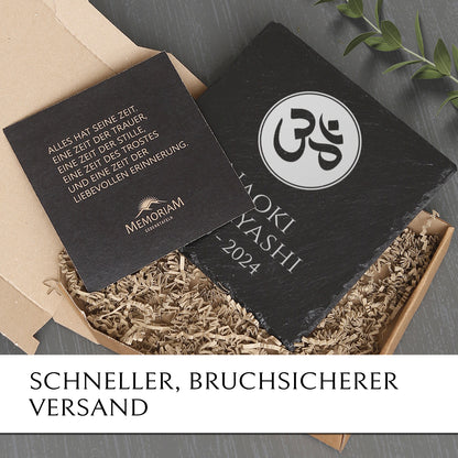 Grab- & Gedenkstein OM 25x25 cm günstig online kaufen bei MEMORIAM.