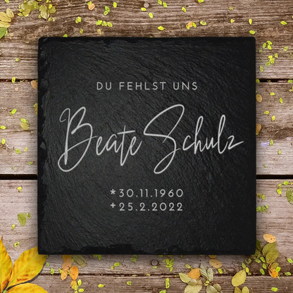 Grabplatte Urnengrab. Aus Schiefer mit Inschrift nach Wunsch.  Günstig online kaufen mit MEMORIAM.
