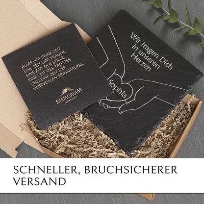 Trauer- & Gedenkstein Herz in 25x25 inkl. Gravur online kaufen | MEMORIAM.