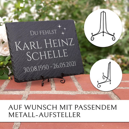 Gedenk- & Trauerstein 30x20 inkl. Sternchen & Beschriftung | MEMORIAM.