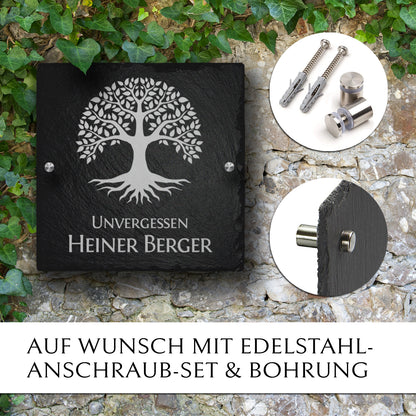 Günstige Grabstein Platte für Urnen- & Baumgrab von MEMORIAM.
