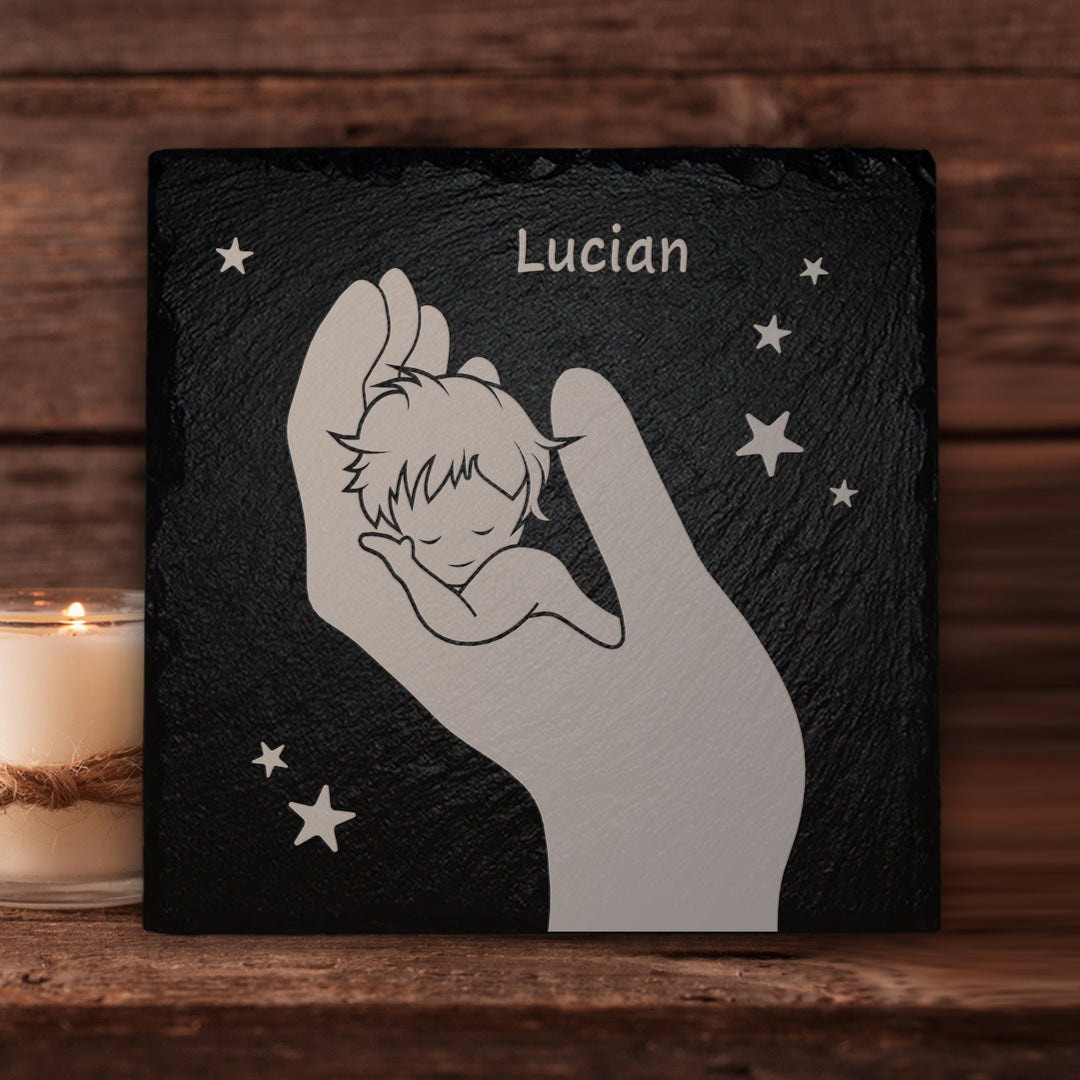 Kleine Gedenktafel für Sternenkinder zum liebevollen Erinnerung. Online bestellen bei MEMORIAM.