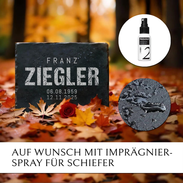 Laden Sie das Bild in den Galerie-Viewer, Grabstein Platte 30x40 cm mit Beschriftung von MEMORIAM Gedenktafeln. 
