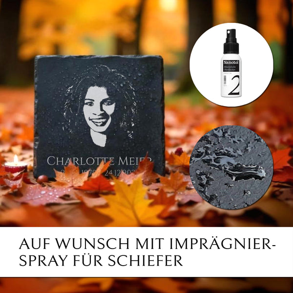 Laden Sie das Bild in den Galerie-Viewer, Grabplatte mit Foto Gravur von Memoriam Gedenktafeln
