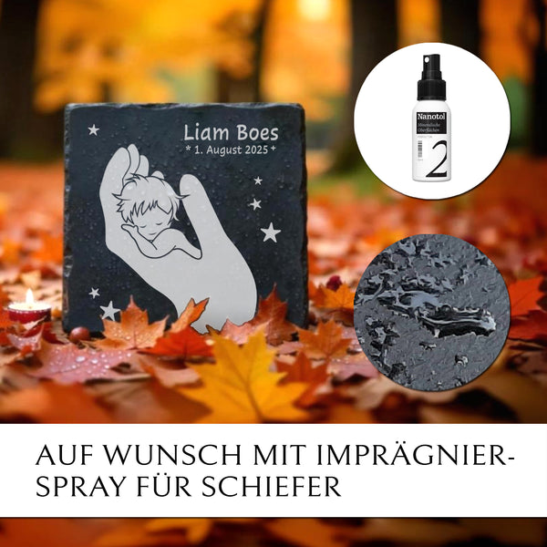 Laden Sie das Bild in den Galerie-Viewer, Sternenkind Gedenktafel für Grab und Gedenkstätte inkl. Gravur von MEMORIAM.
