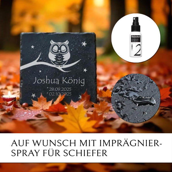 Laden Sie das Bild in den Galerie-Viewer, Sternenkind Grabtafel aus Schiefer mit Imprägnierung - von MEMORIAM Gedenktafel.
