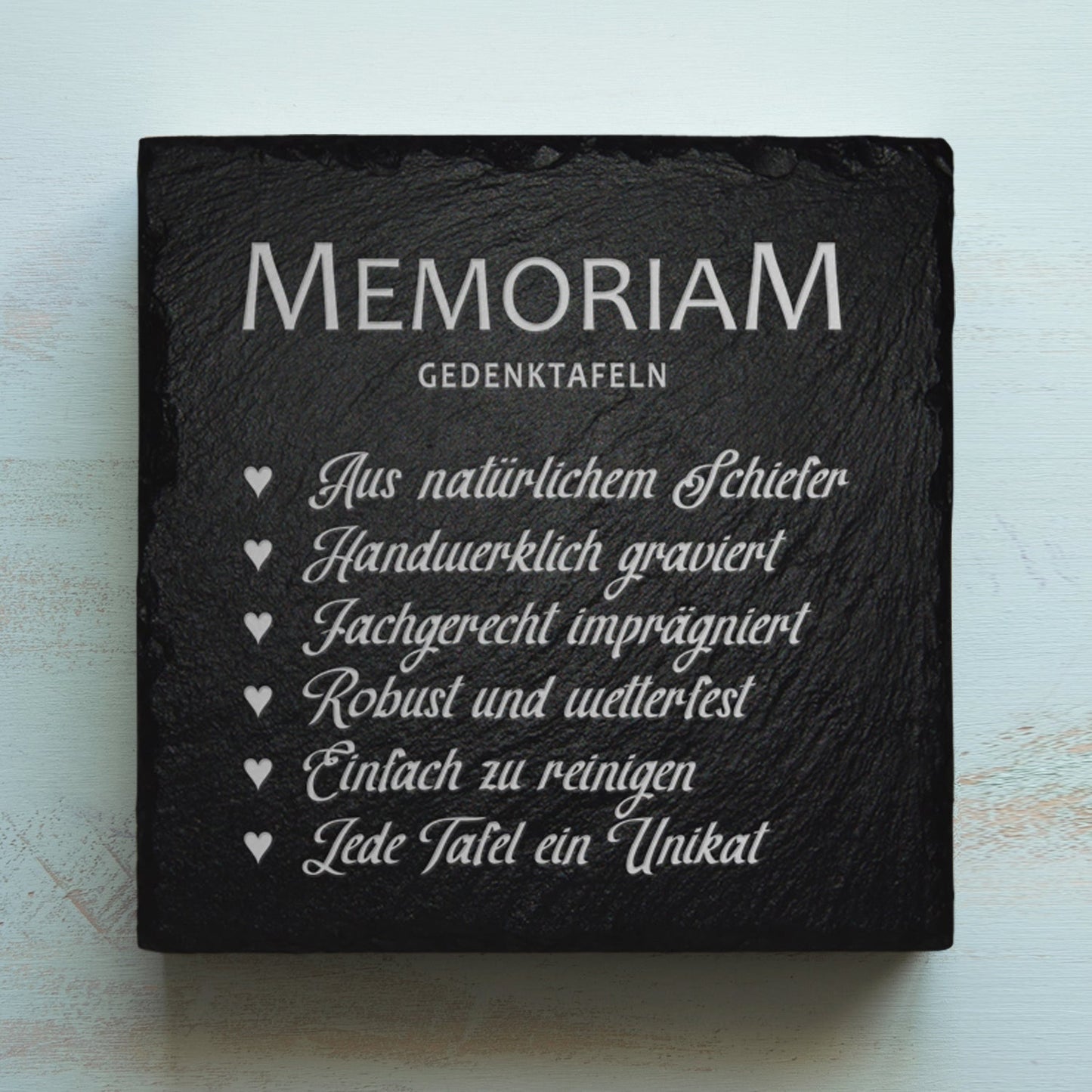 Grabschmuck | Schiefer Herz | Rose
