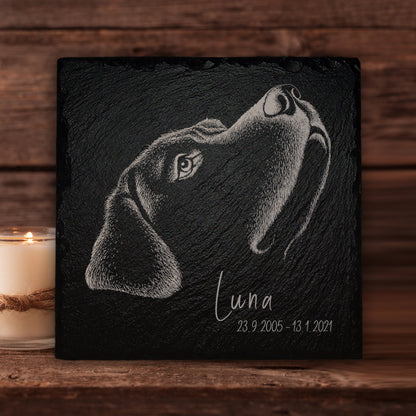 Trauerstein für Hund inkl. Foto Gravur online kaufen | MEMORIAM