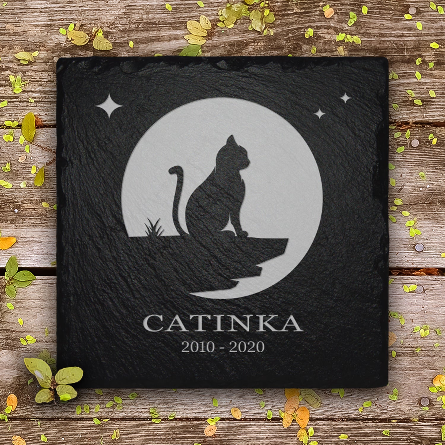 Kleiner Katzen-Grabstein aus Schiefer von MEMORIAM 