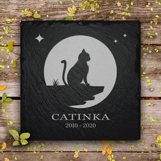 Kleiner Katzen-Grabstein aus Schiefer von MEMORIAM 